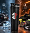 Gemeinsam im Feuer – Thermoflasche (Schwarz/Rot)