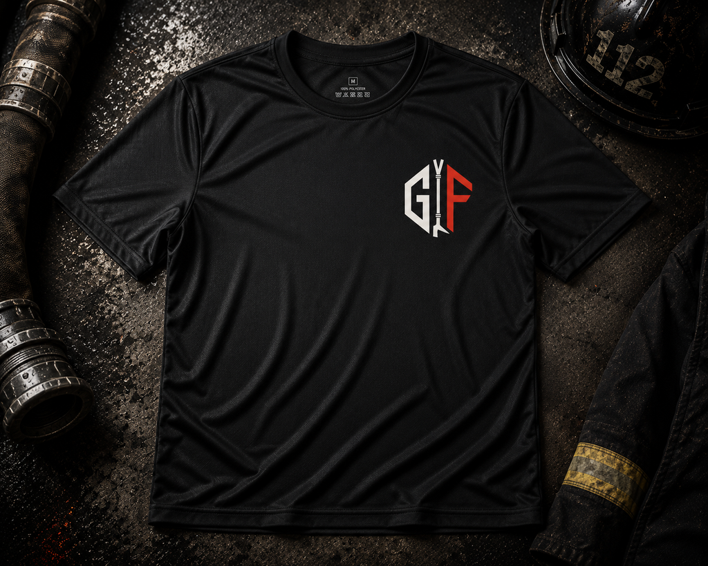 Gemeinsam im Feuer – Nylon-Shirt (Schwarz/Rot)